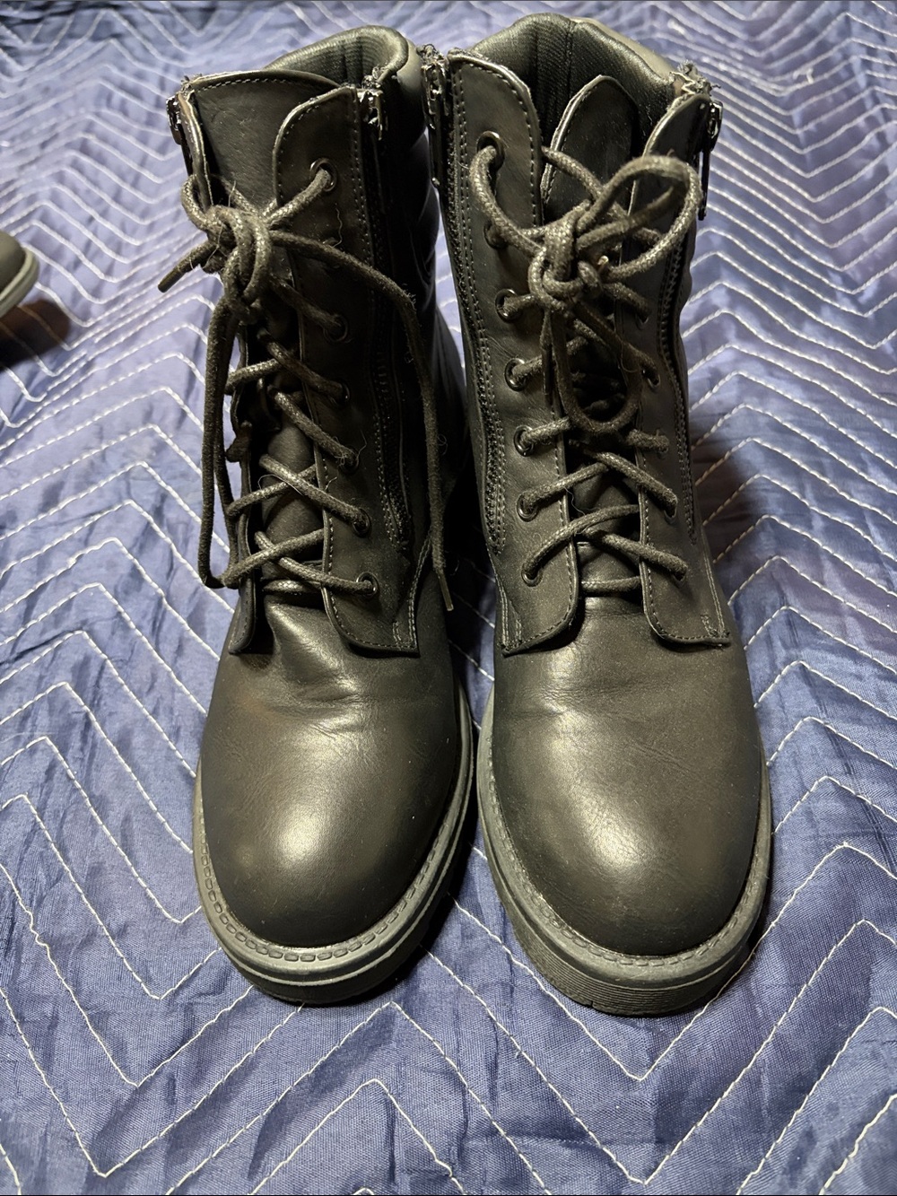 MIA Black Lace-Up Combat Boots